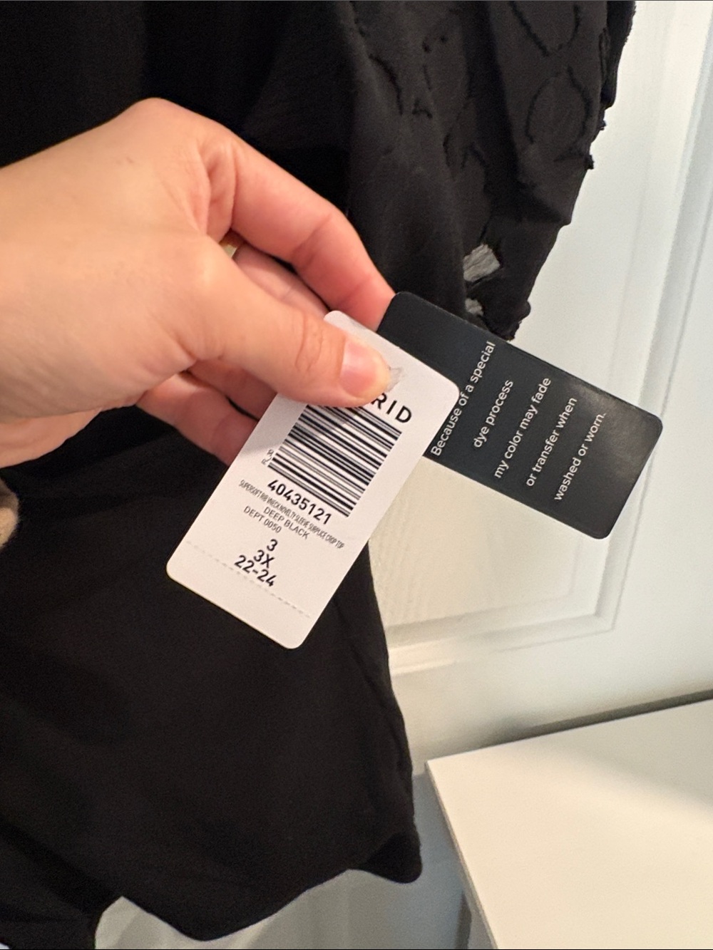 torrid Black Surplice V-Neck Top with Textured Puff Sleeves - Picture 3 of 6